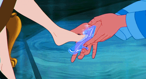 Cinderella with glass slipper gif
